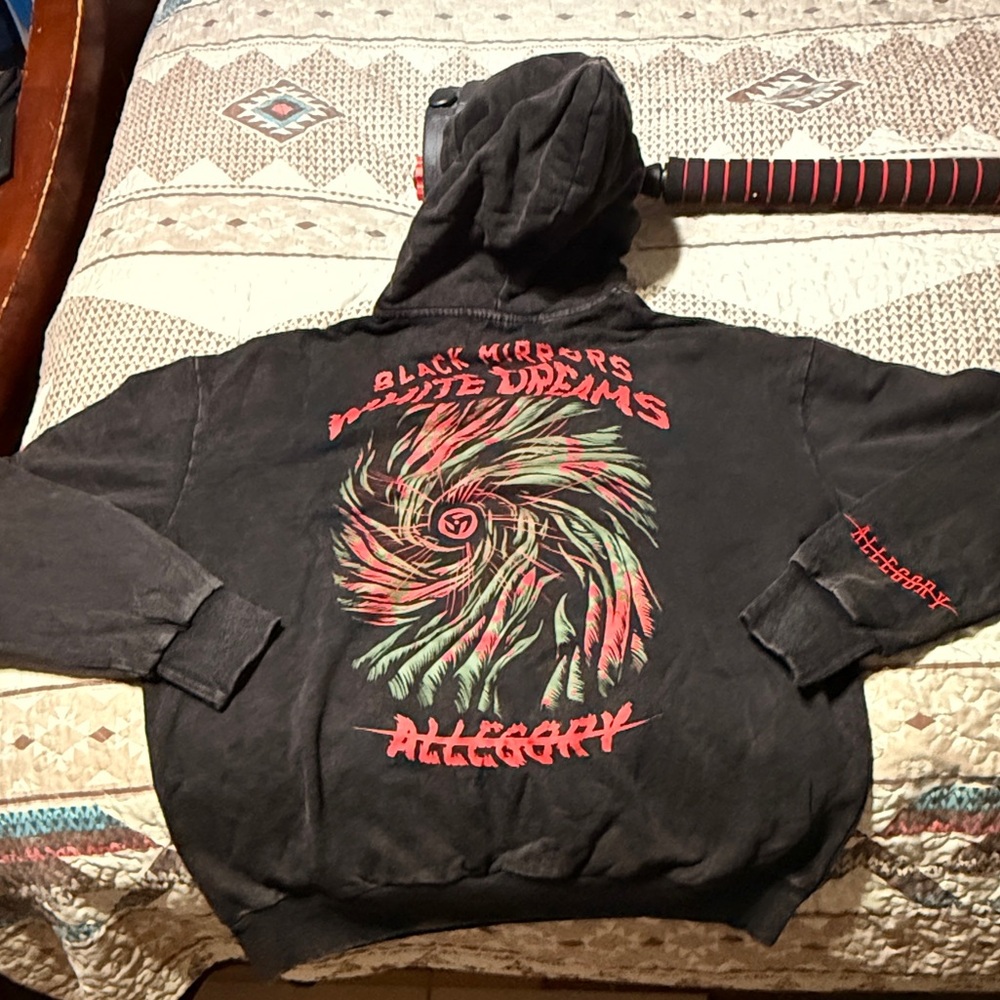 Black and Red Graphic Hoodie by